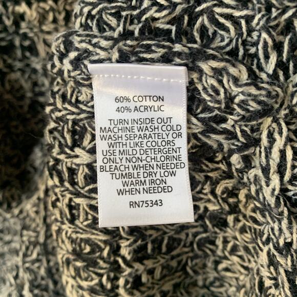 Ruby Moon Black and Cream Knit Weave Sweater Pullover Long Sleeve Size Small - Picture 10 of 12